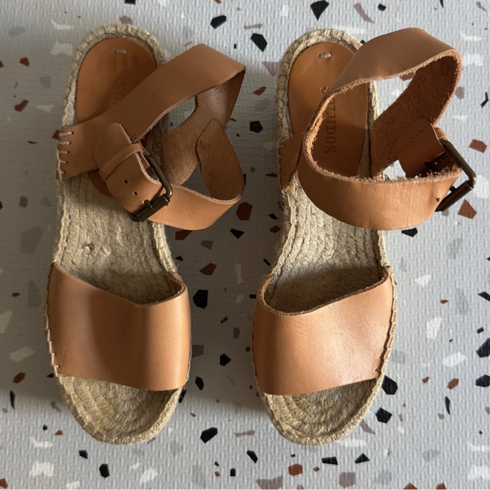 Soludos Minorca High Platform Sandal in Nude Size US 7 - Picture 4 of 10